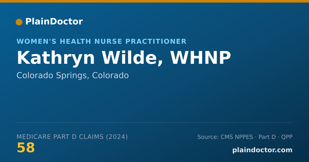 Shareable card for Kathryn Wilde, WHNP - Women's Health Nurse Practitioner, Colorado Springs, CO
