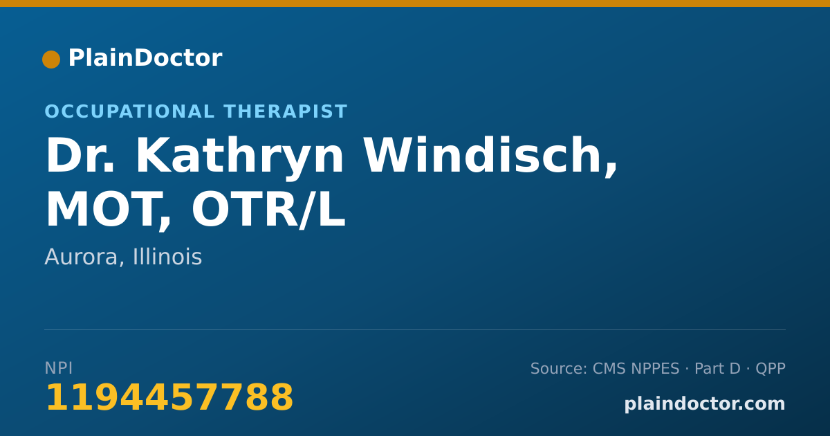 Shareable card for Kathryn Windisch, MOT, OTR/L - Occupational Therapist, Aurora, IL