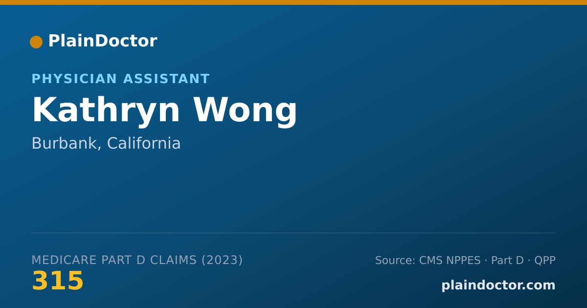 Shareable card for Kathryn Wong - Physician Assistant, Burbank, CA