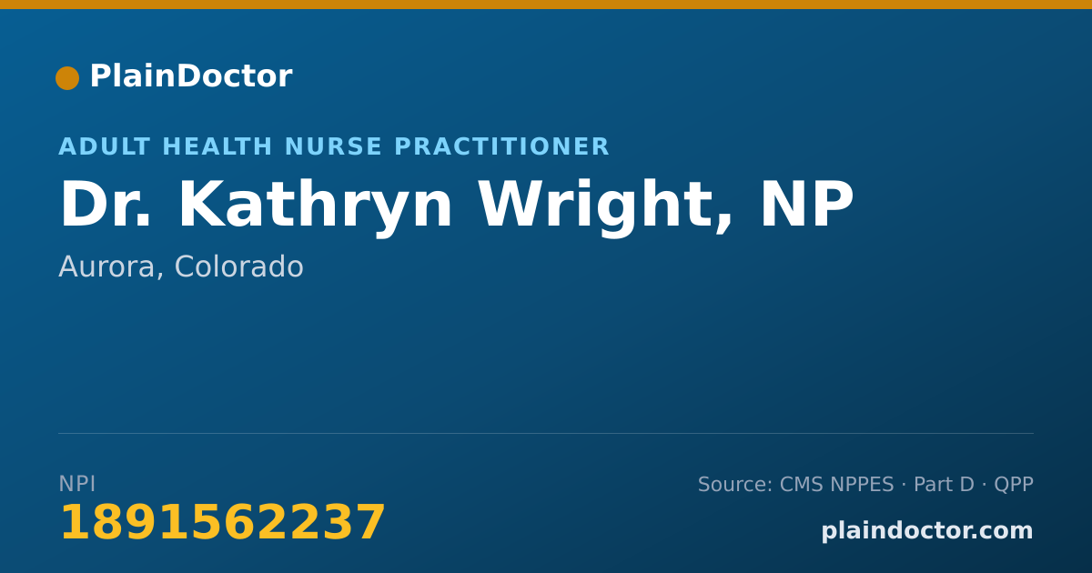 Shareable card for Kathryn Wright, NP - Adult Health Nurse Practitioner, Aurora, CO