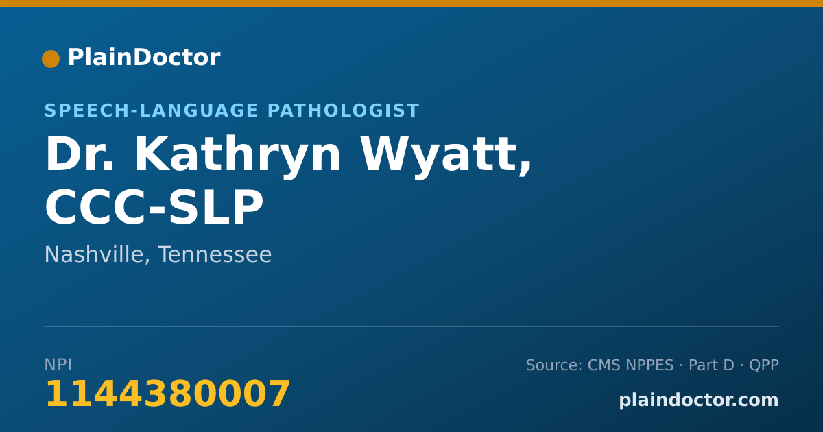 Shareable card for Kathryn Wyatt, CCC-SLP - Speech-Language Pathologist, Nashville, TN