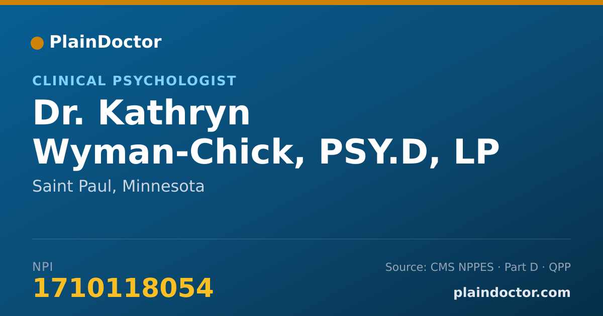 Shareable card for Kathryn Wyman-Chick, PSY.D, LP - Clinical Psychologist, Saint Paul, MN