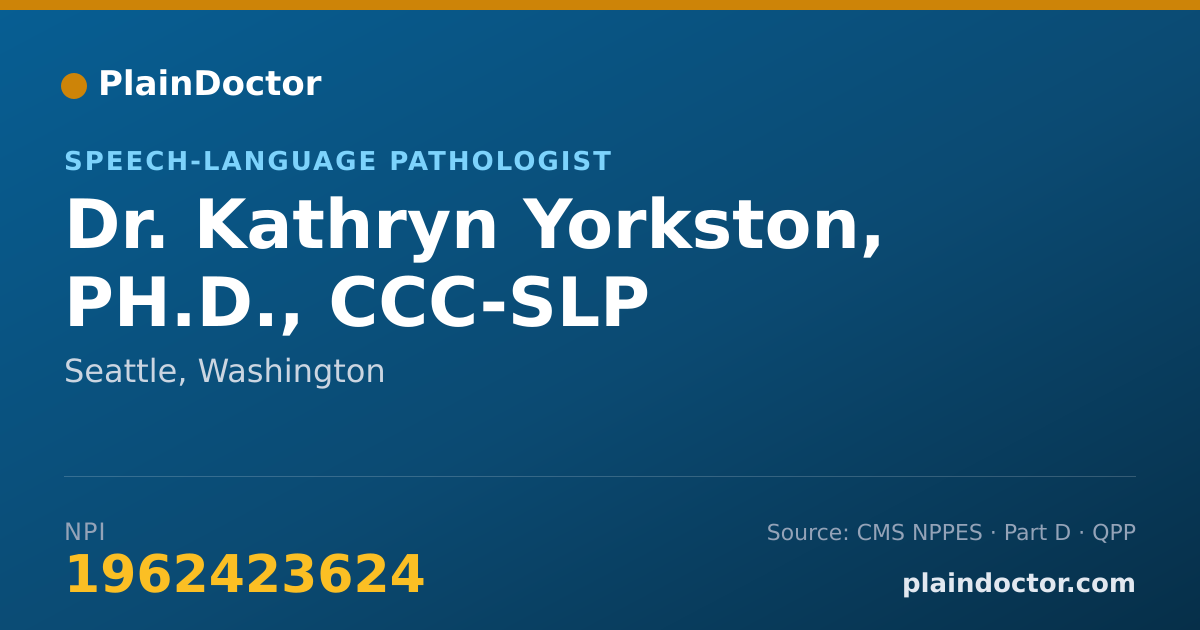 Shareable card for Kathryn Yorkston, PH.D., CCC-SLP - Speech-Language Pathologist, Seattle, WA