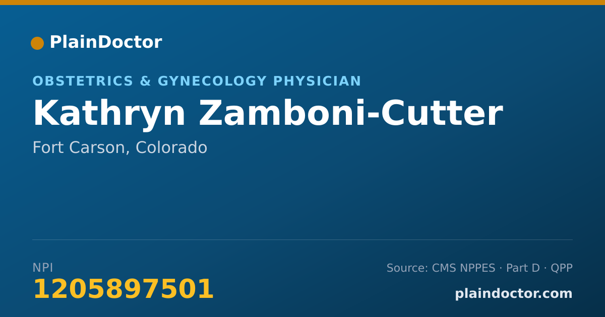 Shareable card for Kathryn Zamboni-Cutter - Obstetrics & Gynecology Physician, Fort Carson, CO