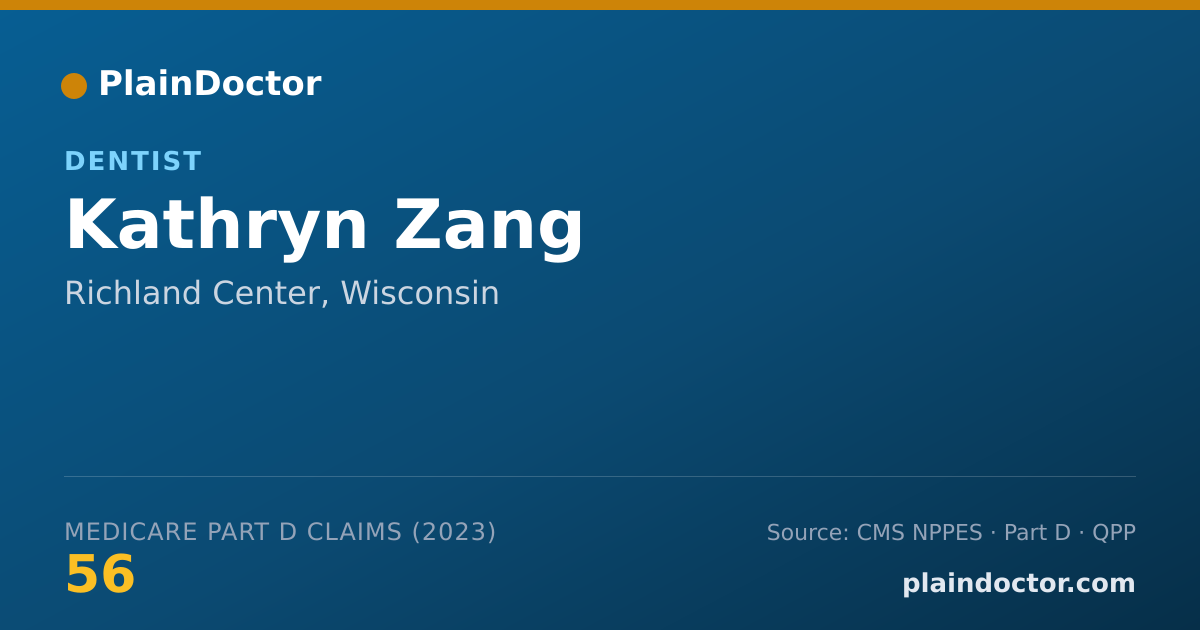 Shareable card for Kathryn Zang - Dentist, Richland Center, WI