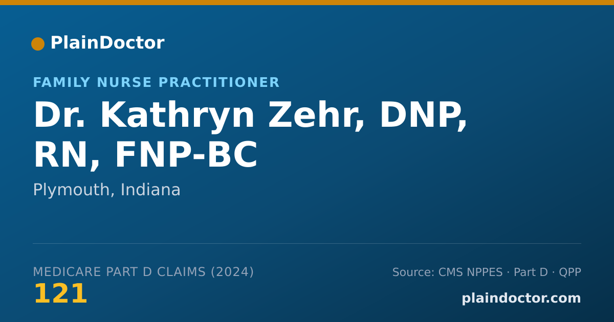 Shareable card for Kathryn Zehr, DNP, RN, FNP-BC - Family Nurse Practitioner, Plymouth, IN