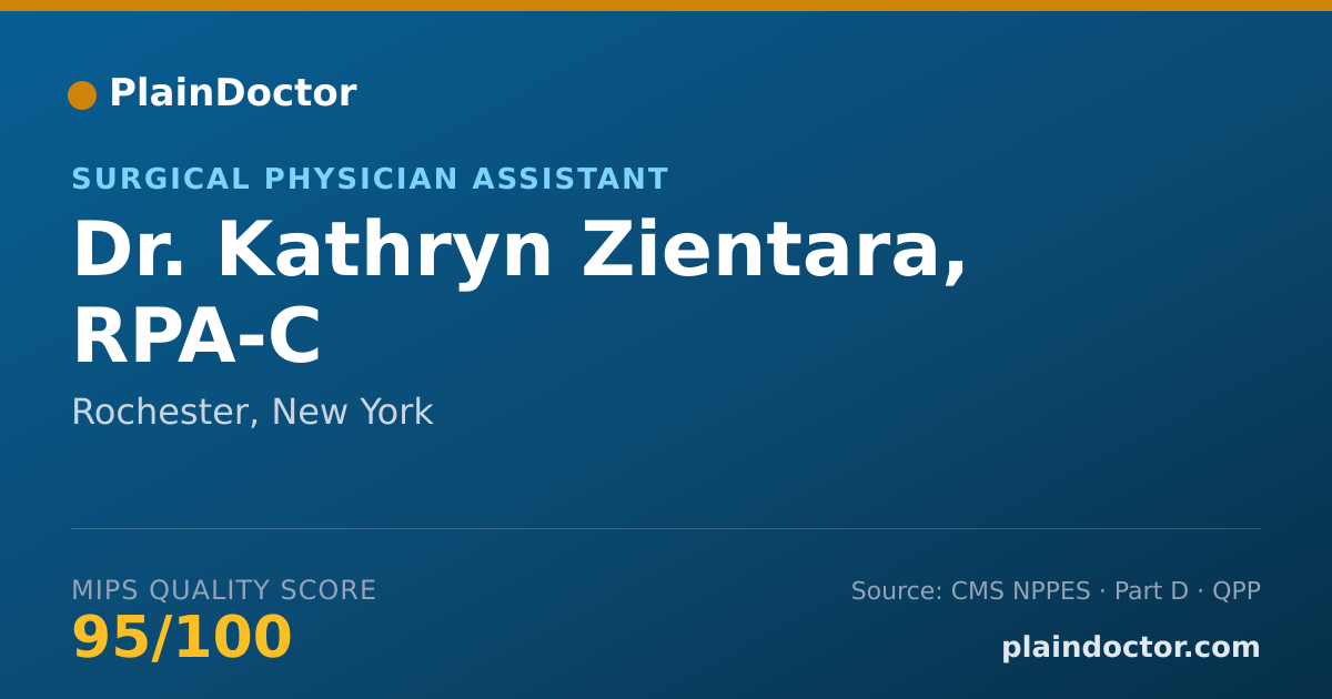 Shareable card for Kathryn Zientara, RPA-C - Surgical Physician Assistant, Rochester, NY