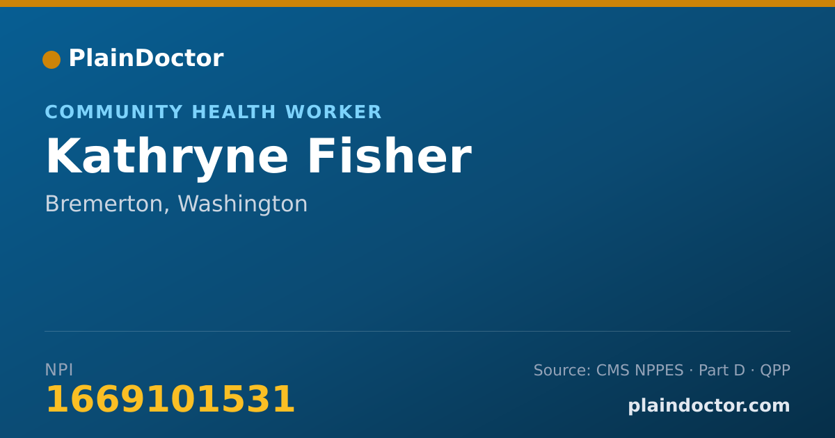 Shareable card for Kathryne Fisher - Community Health Worker, Bremerton, WA