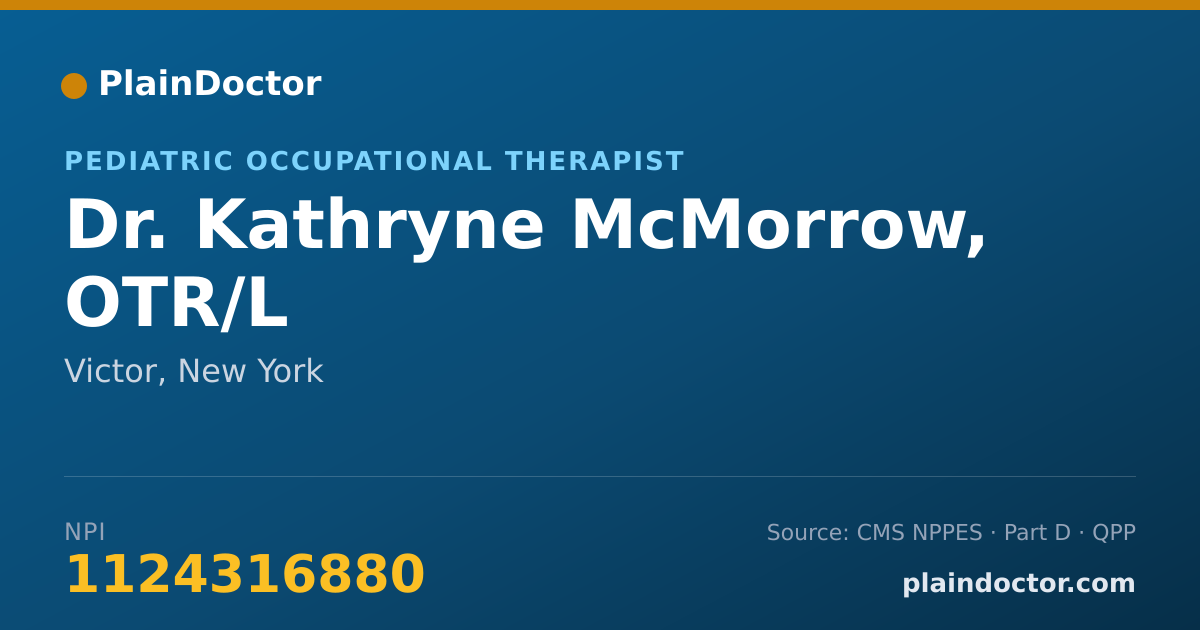 Shareable card for Kathryne McMorrow, OTR/L - Pediatric Occupational Therapist, Victor, NY