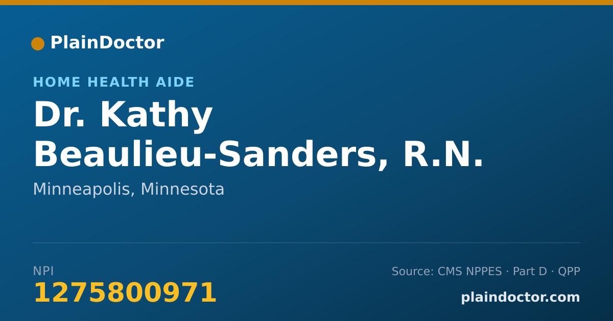 Shareable card for Kathy Beaulieu-Sanders, R.N. - Home Health Aide, Minneapolis, MN