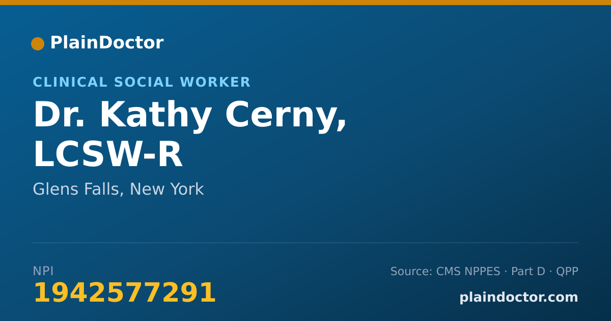 Shareable card for Kathy Cerny, LCSW-R - Clinical Social Worker, Glens Falls, NY