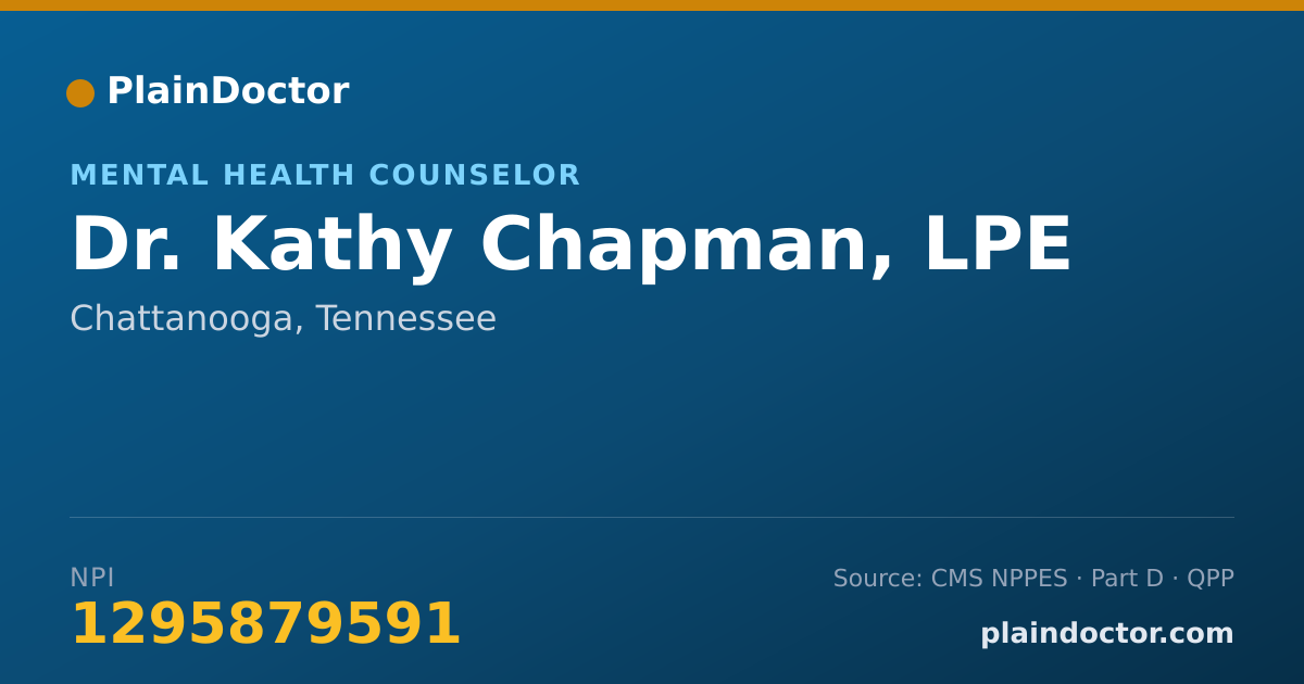 Shareable card for Kathy Chapman, LPE - Mental Health Counselor, Chattanooga, TN