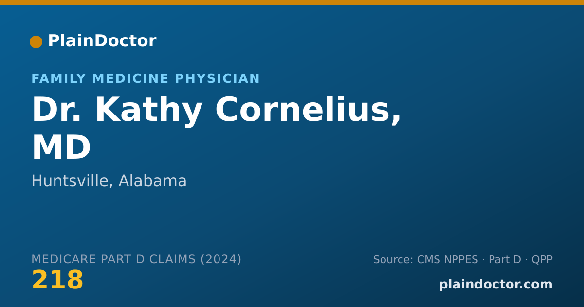 Shareable card for Kathy Cornelius, MD - Family Medicine Physician, Huntsville, AL