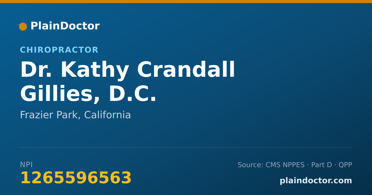 Shareable card for Kathy Crandall Gillies, D.C. - Chiropractor, Frazier Park, CA