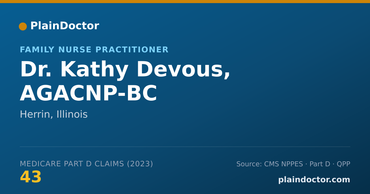 Shareable card for Kathy Devous, AGACNP-BC - Family Nurse Practitioner, Herrin, IL