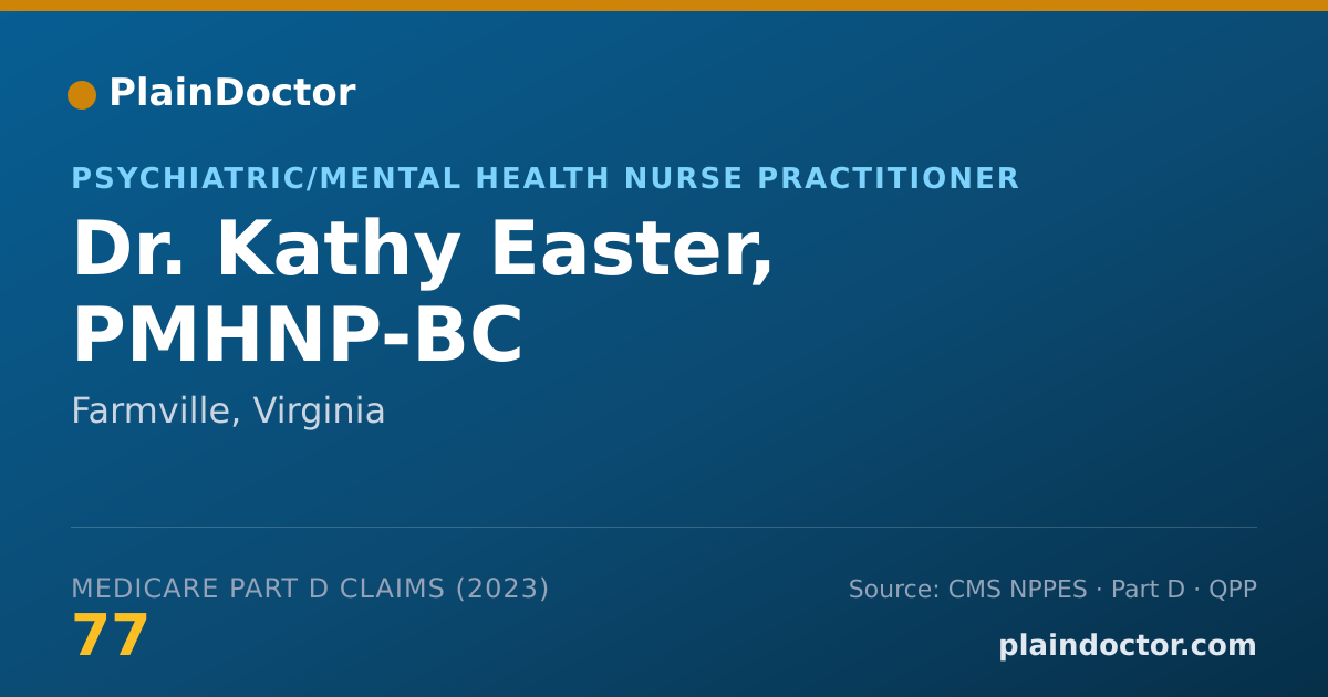Shareable card for Kathy Easter, PMHNP-BC - Psychiatric/Mental Health Nurse Practitioner, Farmville, VA