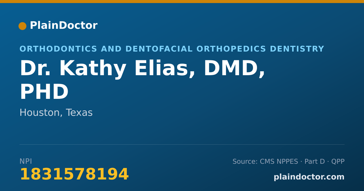 Shareable card for Kathy Elias, DMD, PHD - Orthodontics and Dentofacial Orthopedics Dentistry, Houston, TX