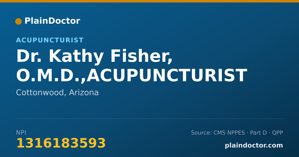 Shareable card for Kathy Fisher, O.M.D.,ACUPUNCTURIST - Acupuncturist, Cottonwood, AZ