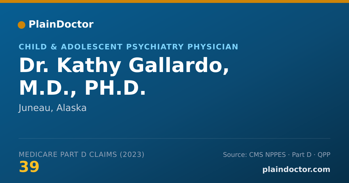 Shareable card for Kathy Gallardo, M.D., PH.D. - Child & Adolescent Psychiatry Physician, Juneau, AK