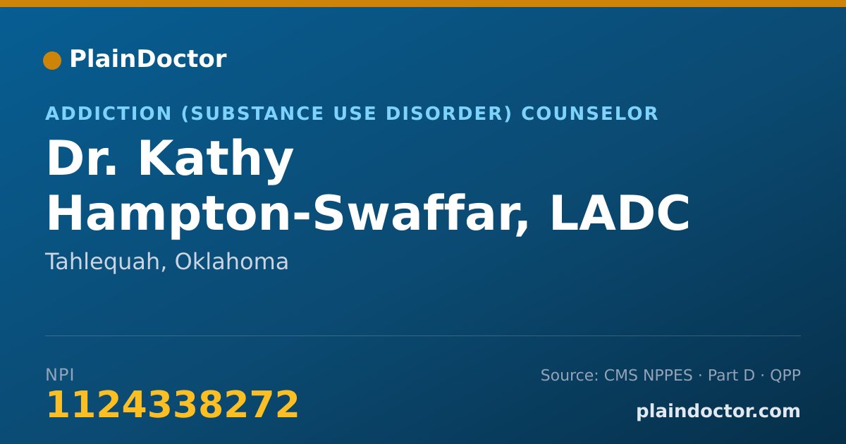 Shareable card for Kathy Hampton-Swaffar, LADC  U/S - Addiction (Substance Use Disorder) Counselor, Tahlequah, OK