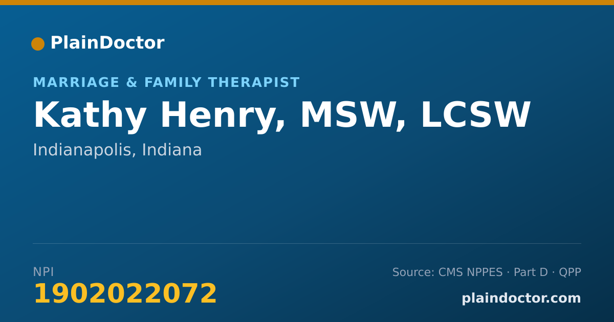Shareable card for Kathy Henry, MSW, LCSW - Marriage & Family Therapist, Indianapolis, IN