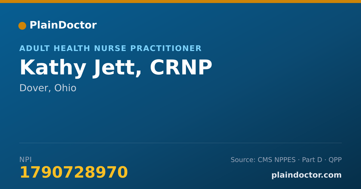 Shareable card for Kathy Jett, CRNP - Adult Health Nurse Practitioner, Dover, OH