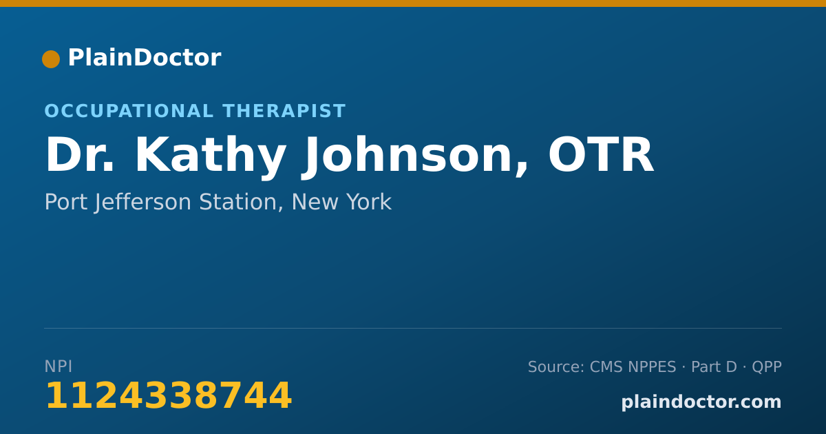 Shareable card for Kathy Johnson, OTR - Occupational Therapist, Port Jefferson Station, NY