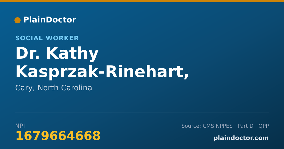 Shareable card for Kathy Kasprzak-Rinehart, LCSW - Social Worker, Cary, NC