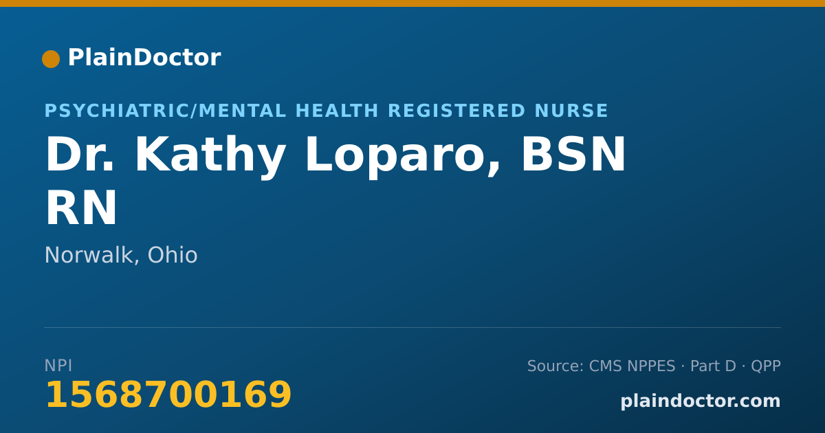Shareable card for Kathy Loparo, BSN RN - Psychiatric/Mental Health Registered Nurse, Norwalk, OH