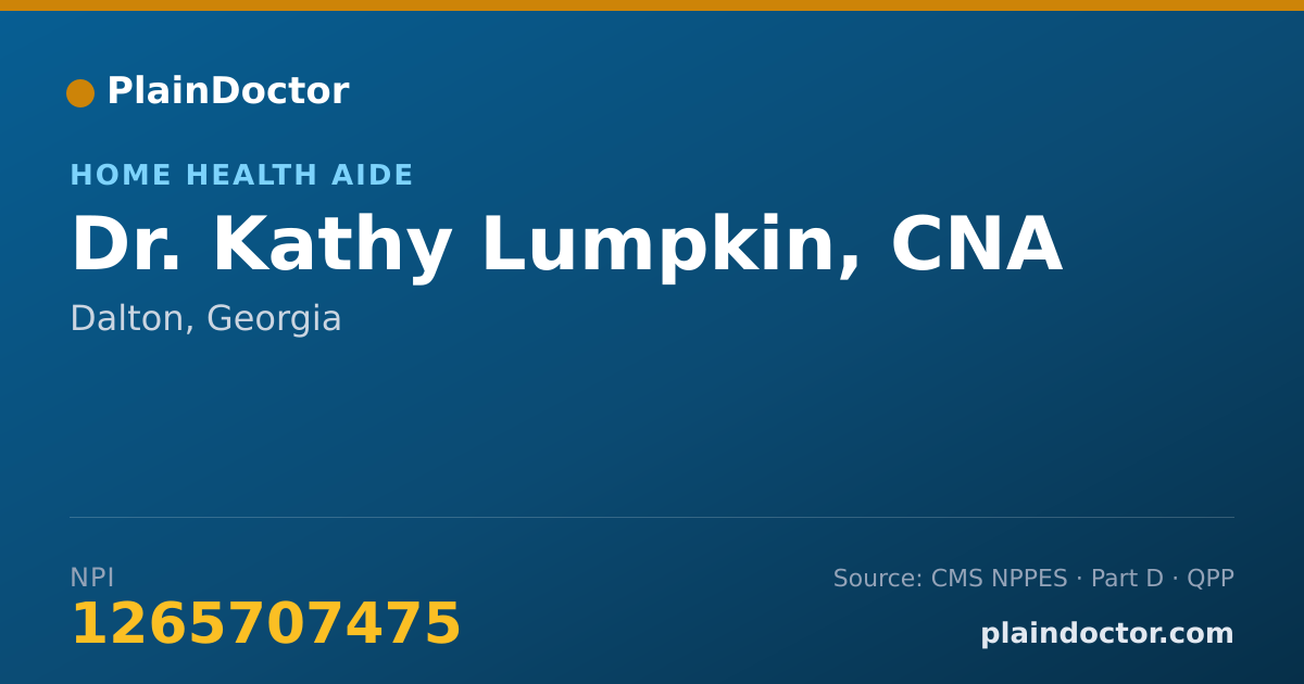 Shareable card for Kathy Lumpkin, CNA - Home Health Aide, Dalton, GA