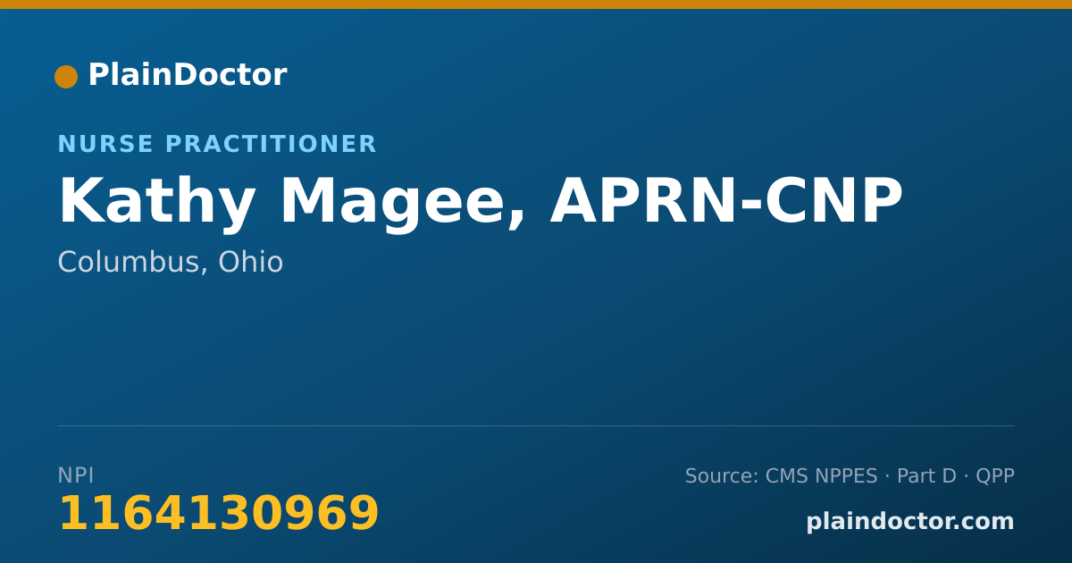 Shareable card for Kathy Magee, APRN-CNP - Nurse Practitioner, Columbus, OH