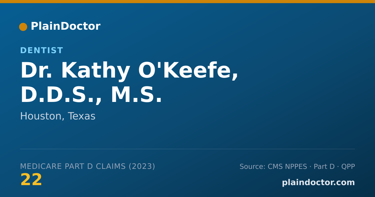 Shareable card for Kathy O'Keefe, D.D.S., M.S. - Dentist, Houston, TX