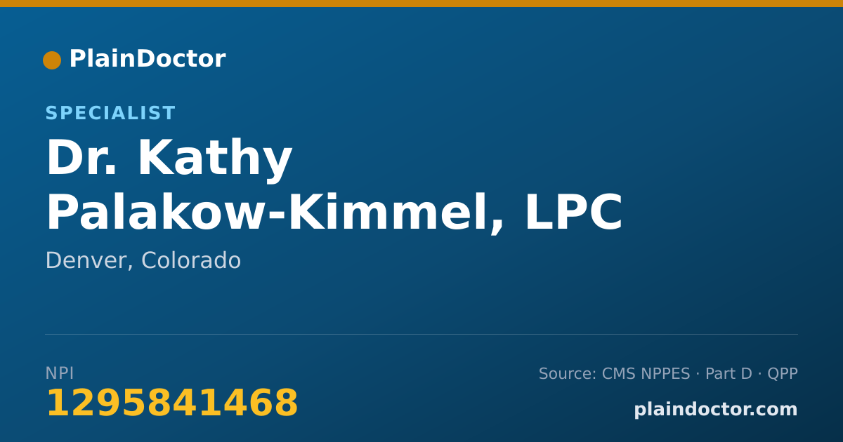 Shareable card for Kathy Palakow-Kimmel, LPC - Specialist, Denver, CO