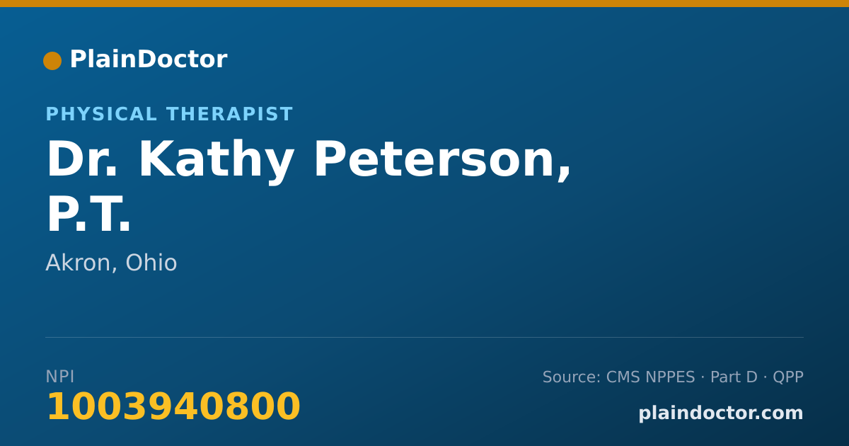 Shareable card for Kathy Peterson, P.T. - Physical Therapist, Akron, OH