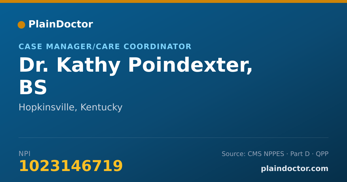 Shareable card for Kathy Poindexter, BS - Case Manager/Care Coordinator, Hopkinsville, KY