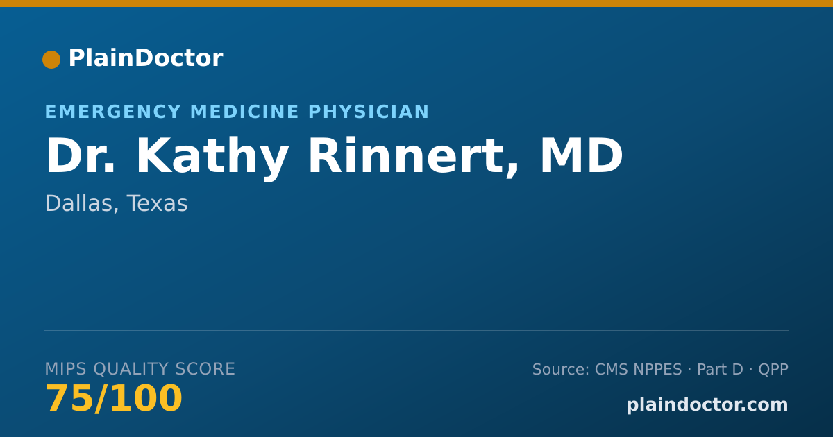 Shareable card for Kathy Rinnert, MD - Emergency Medicine Physician, Dallas, TX