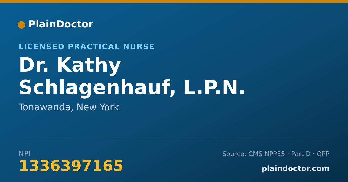 Shareable card for Kathy Schlagenhauf, L.P.N. - Licensed Practical Nurse, Tonawanda, NY