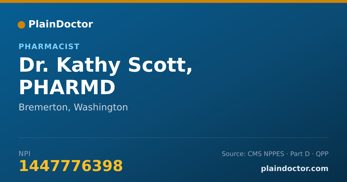 Shareable card for Kathy Scott, PHARMD - Pharmacist, Bremerton, WA