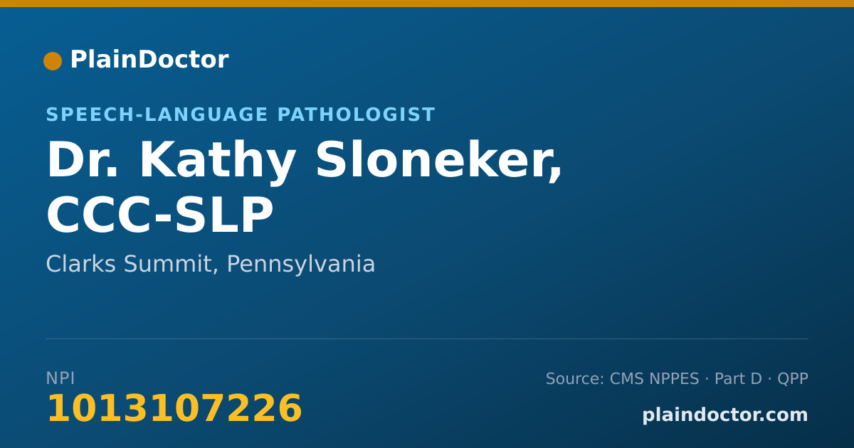 Shareable card for Kathy Sloneker, CCC-SLP - Speech-Language Pathologist, Clarks Summit, PA