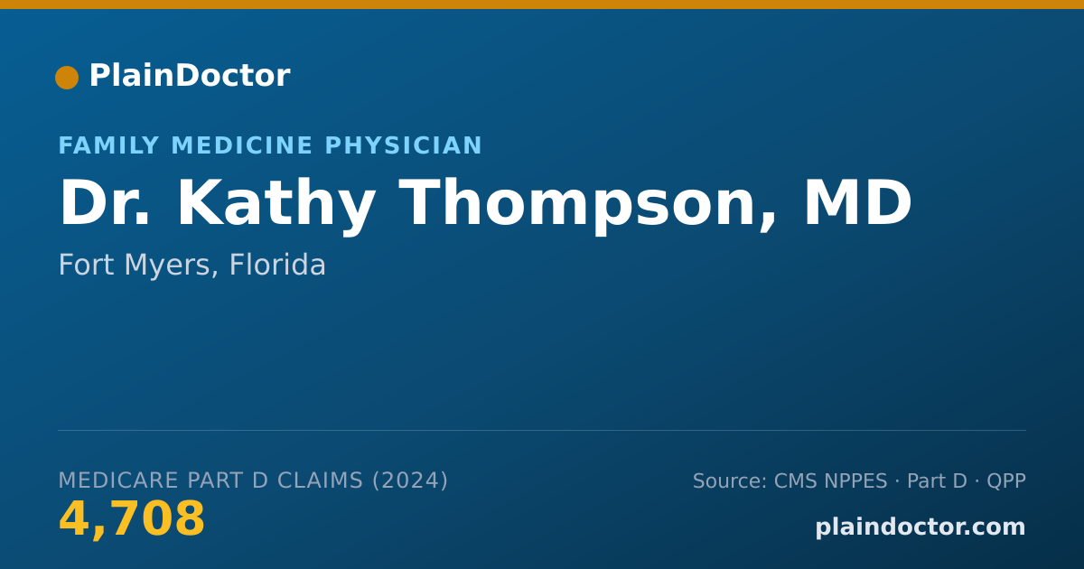 Shareable card for Kathy Thompson, MD - Family Medicine Physician, Fort Myers, FL