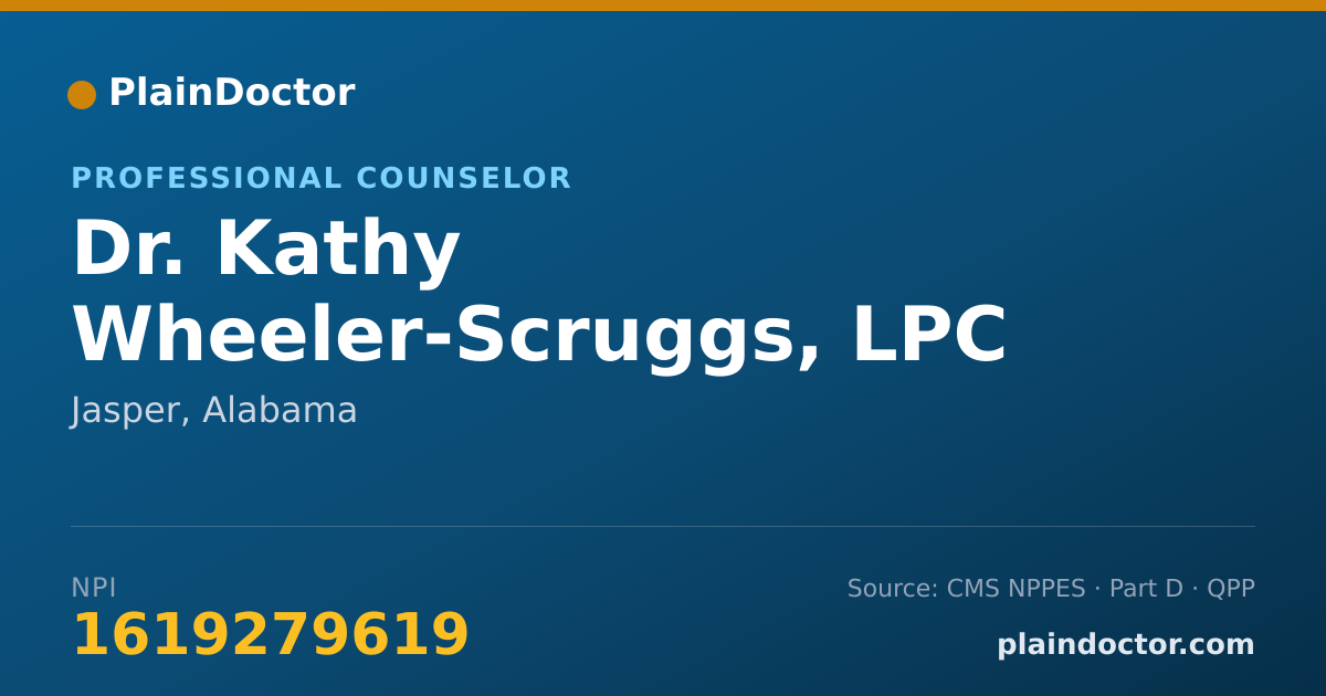 Shareable card for Kathy Wheeler-Scruggs, LPC - Professional Counselor, Jasper, AL