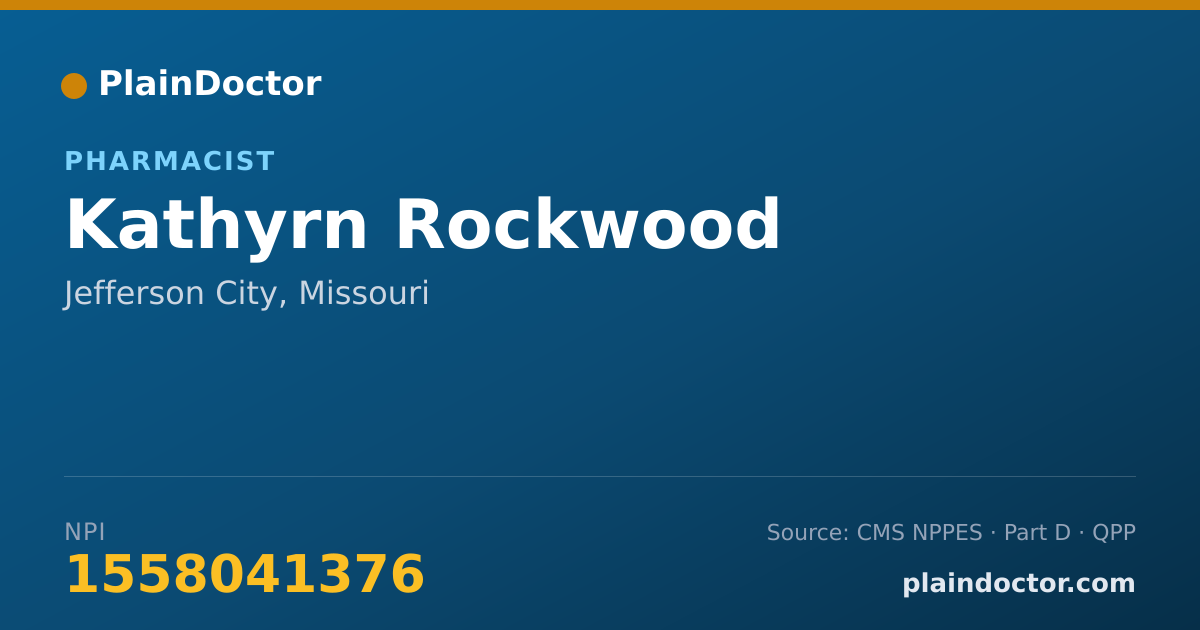 Shareable card for Kathyrn Rockwood - Pharmacist, Jefferson City, MO