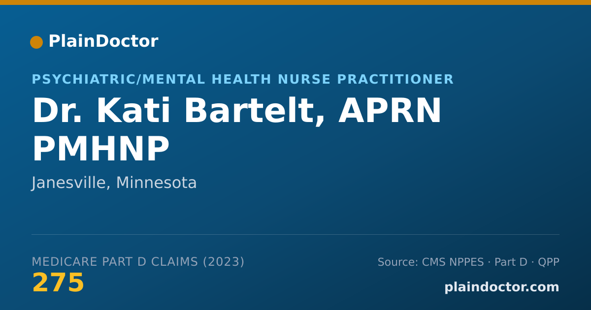 Shareable card for Kati Bartelt, APRN PMHNP - Psychiatric/Mental Health Nurse Practitioner, Janesville, MN