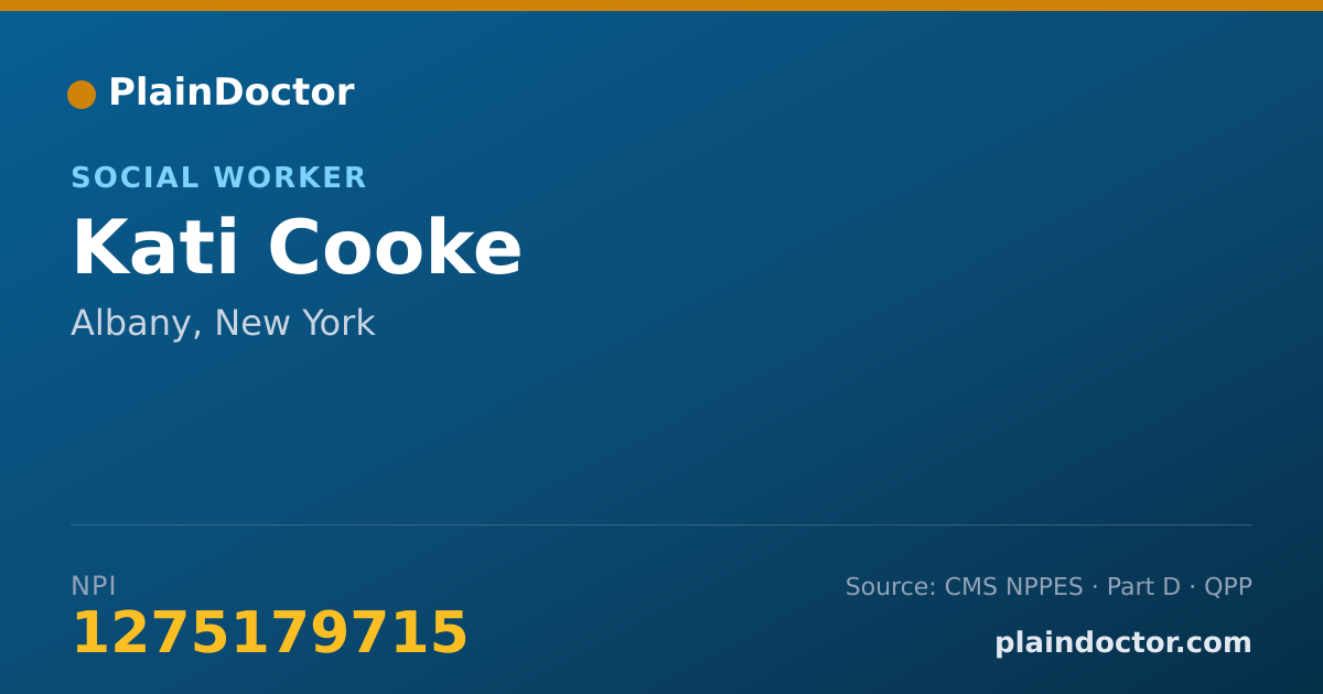 Shareable card for Kati Cooke - Social Worker, Albany, NY