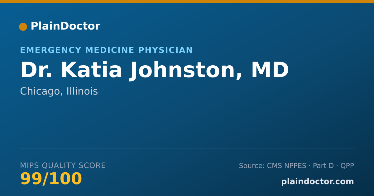 Shareable card for Katia Johnston, MD - Emergency Medicine Physician, Chicago, IL