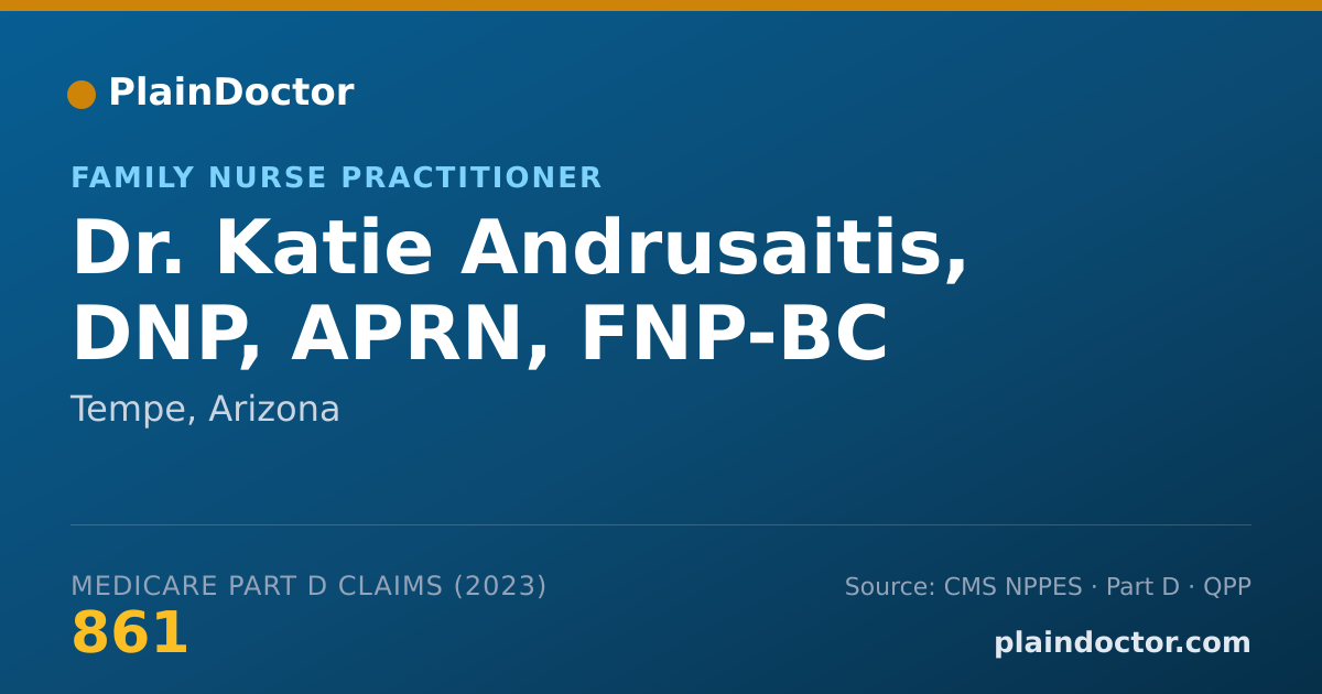 Shareable card for Katie Andrusaitis, DNP, APRN, FNP-BC - Family Nurse Practitioner, Tempe, AZ
