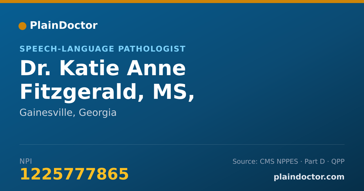 Shareable card for Katie Anne Fitzgerald, MS, CCC-SLP - Speech-Language Pathologist, Gainesville, GA