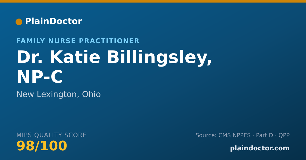 Shareable card for Katie Billingsley, NP-C - Family Nurse Practitioner, New Lexington, OH