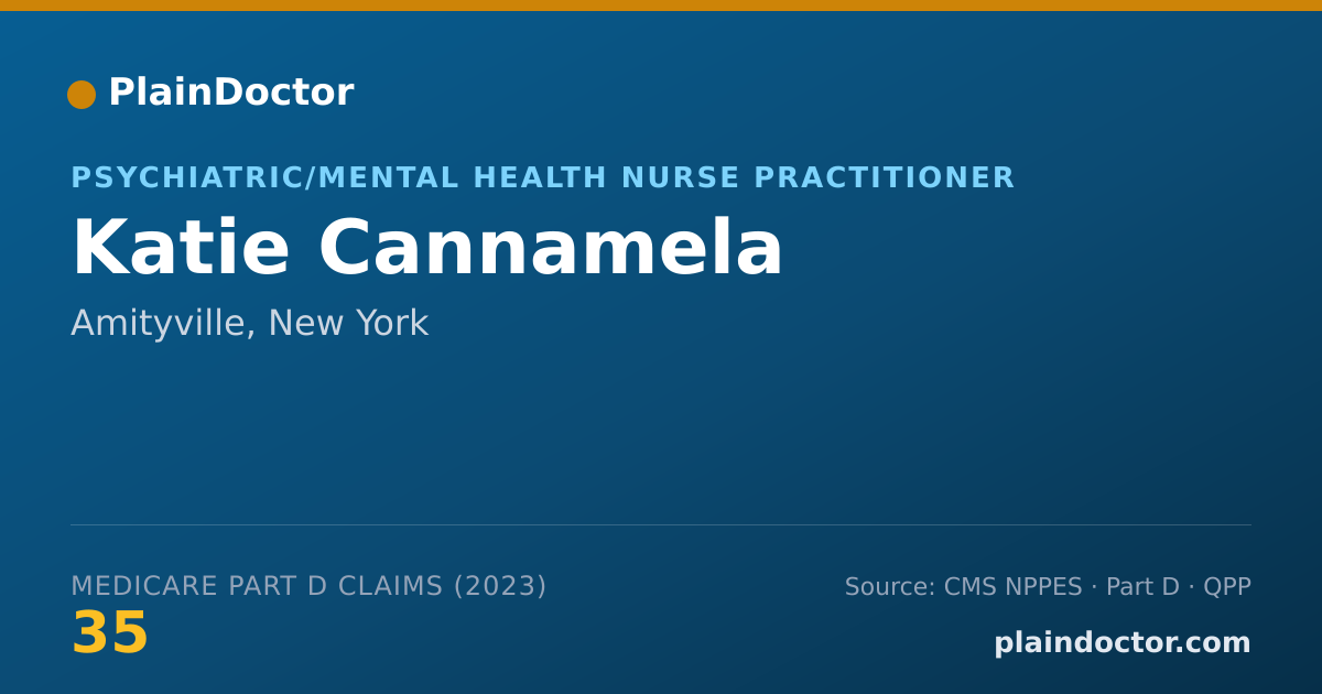 Shareable card for Katie Cannamela - Psychiatric/Mental Health Nurse Practitioner, Amityville, NY