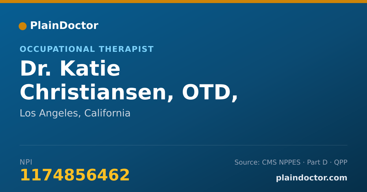 Shareable card for Katie Christiansen, OTD, OTR/L - Occupational Therapist, Los Angeles, CA